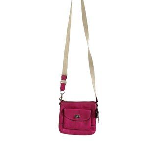 Coach Park Pink Pebble Leather Swingpack Crossbody Purse